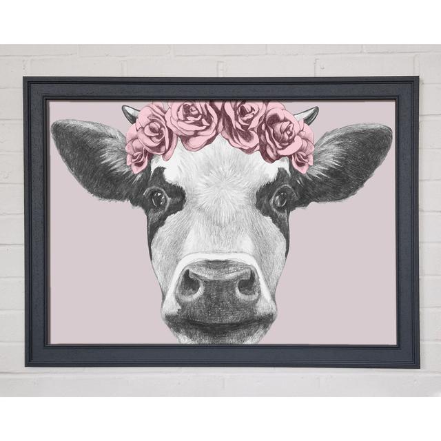 Rose Cow Head - Single Picture Frame Art Prints Happy Larry Size: 42cm H x 59.7cm W on Productcaster.