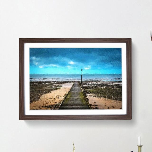 Path to the Sea in Llandudno Wales - Picture Frame Painting Print on MDF East Urban Home Size: 48cm H x 65cm W x 2cm D, Frame Option: Walnut Framed on Productcaster.