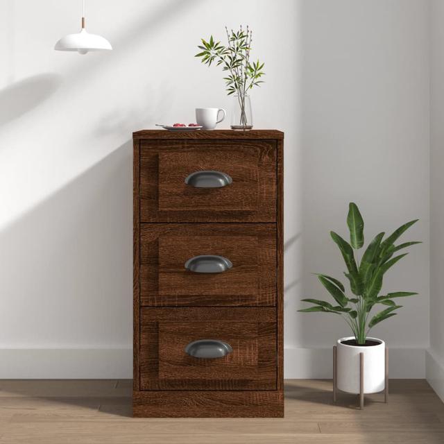 Howells 36 Cm Wide 3 Drawer Sideboard Alpen Home Colour: Brown Oak on Productcaster.