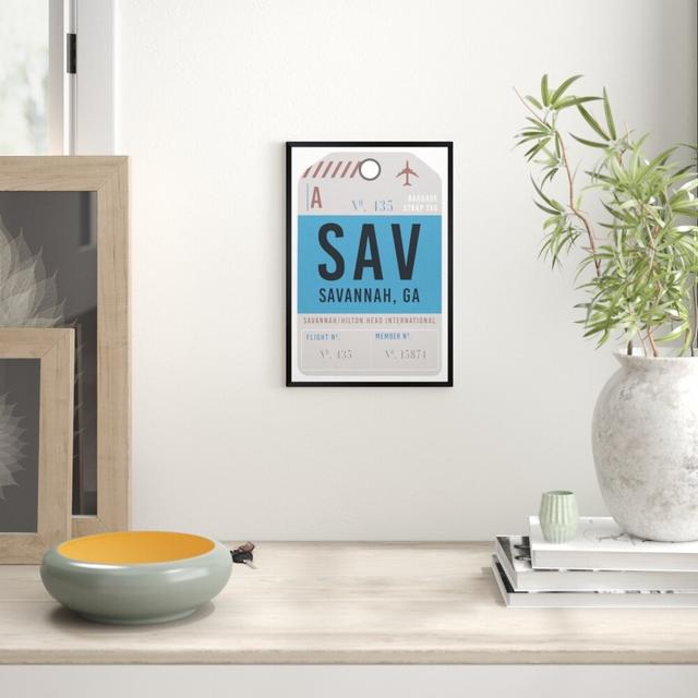 Savannah Luggage Tag - Typography Print East Urban Home Format: Black Framed Paper, Size: 119cm H x 81cm W x 3cm D on Productcaster.