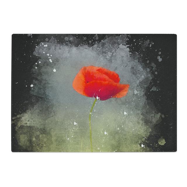 The Lone Poppy Flower Paint Splash Chopping Board East Urban Home Size: 28.5cm W x 39cm L on Productcaster.