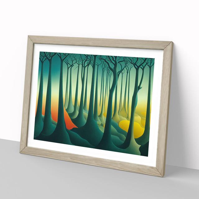 Imaginative Abstract Forest - Picture Frame Graphic Art Alpen Home Size: 25cm H x 34cm W x 2cm D, Frame Colour: Oak on Productcaster.