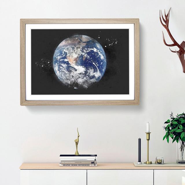 Amazing Image of Earth - Picture Frame Graphic Art Print East Urban Home Frame Option: Oak Framed, Size: 45cm H x 63cm W x 2cm D on Productcaster.