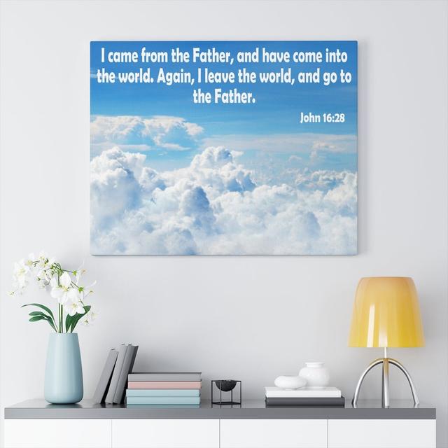 I Came From The Father John 16:28 - Wrapped Canvas Print Blue Elephant Size: 61cm H x 76cm W on Productcaster.