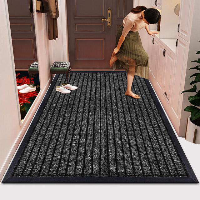 Non-Slip Indoor Outdoor Door Mat Quality & Style Mat Size: Rectangle 46 x 60 cm, Colour: Grey on Productcaster.