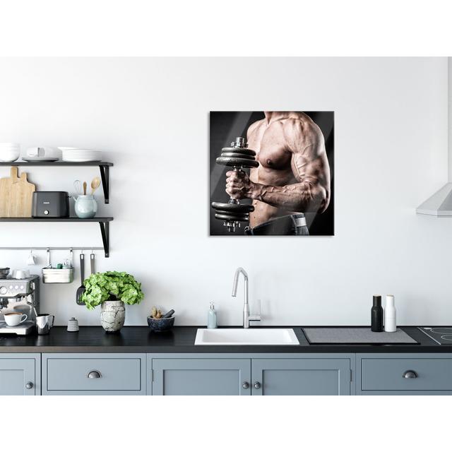 Bodybuilding - No Frame Print on Glass Brayden Studio Size: 70cm H x 70cm W x 0.4cm D on Productcaster.