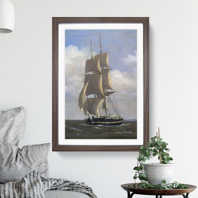 Danish Naval Ship by Christoffer Wilhelm Eckersberg - Picture Frame Painting East Urban Home Size: 48cm H x 36cm W x 2cm D, Frame Option: Walnut Frame on Productcaster.