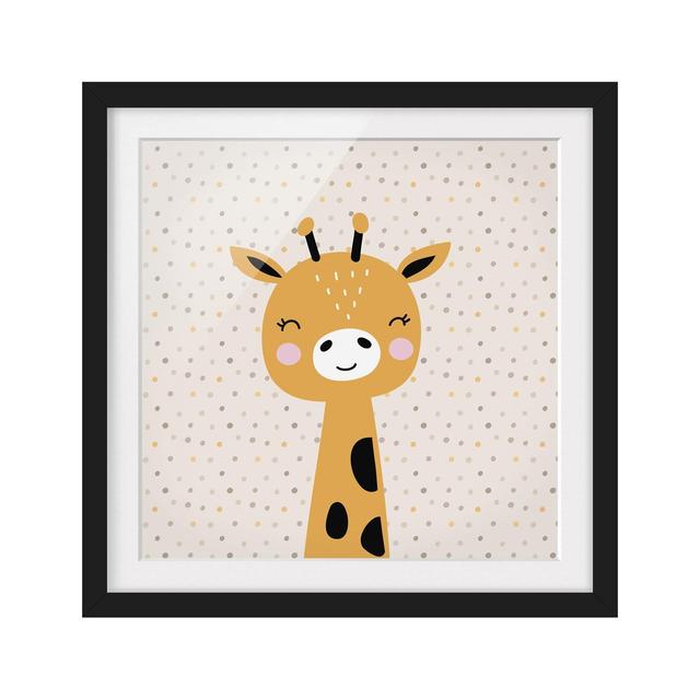 'Baby Giraffe' Framed Graphic Art Print East Urban Home Frame Options: Matt black, Size: 50cm H x 50cm W on Productcaster.