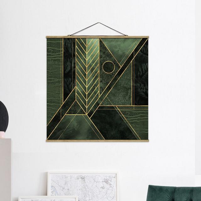 Geometric Shapes Emerald Gold - Photograph Print Canora Grey Size: 50cm H x 50cm W x 0.3cm D on Productcaster.