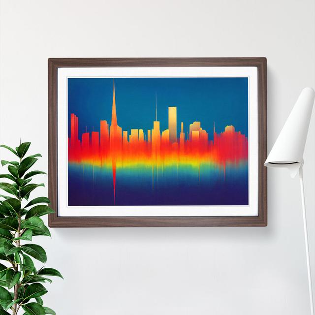 Head Turning City Skyline Architecture - Picture Frame Graphic Art 17 Stories Size: 34cm H x 46cm W x 2cm D, Frame Colour: Walnut on Productcaster.