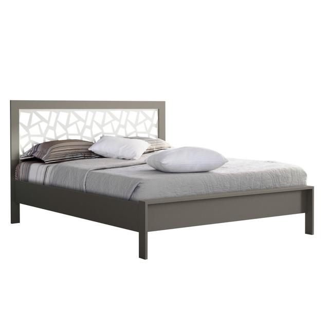 Lyric Bed Frame Ebern Designs Size: Kingsize (5'), Colour: Grey on Productcaster.