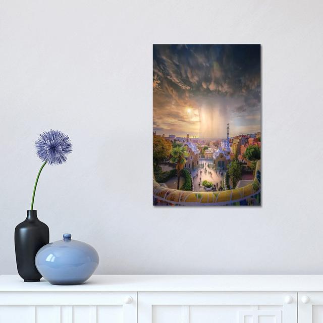 Barcelona Heaven by Brent Shavnore - Wrapped Canvas Gallery-Wrapped Canvas Giclée Ebern Designs Size: 45.72cm H x 30.48cm W x 1.91cm D on Productcaster.