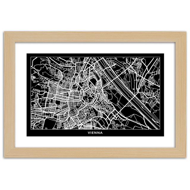 City Plan Vienna - Picture Frame Graphic Art Maturi Size: 70cm H x 100cm W x 2cm D on Productcaster.