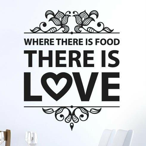 Where There Is Food There Is Love Wall Sticker 17 Stories Colour: Bright Yellow on Productcaster.