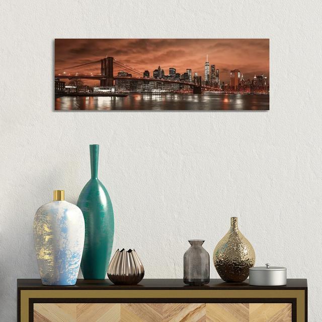 New York XIX by Assaf Frank - Wrapped Canvas Panoramic Print Ebern Designs Size: 30.48cm H x 91.44cm W x 3.81cm D on Productcaster.