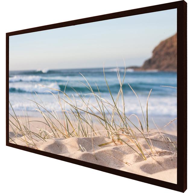 Decarlo Sunrise Light on White Sand Beach with Dune Grass in Australia with Turquoise Surf Waves of the Pacific Ocean - Single Picture Frame Art Print on Productcaster.