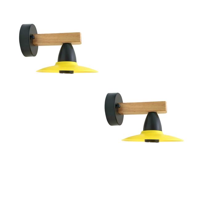 Doegolia Wall Sconce (Set of 2) Borough Wharf Bulb Included: No, Shade Colour: Yellow on Productcaster.