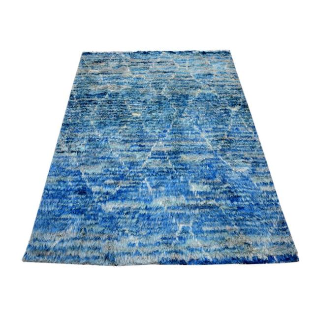 Fremantle Geometric Hand Knotted 130cm X 180cm Navy Blue Area Rug Bloomsbury Market on Productcaster.