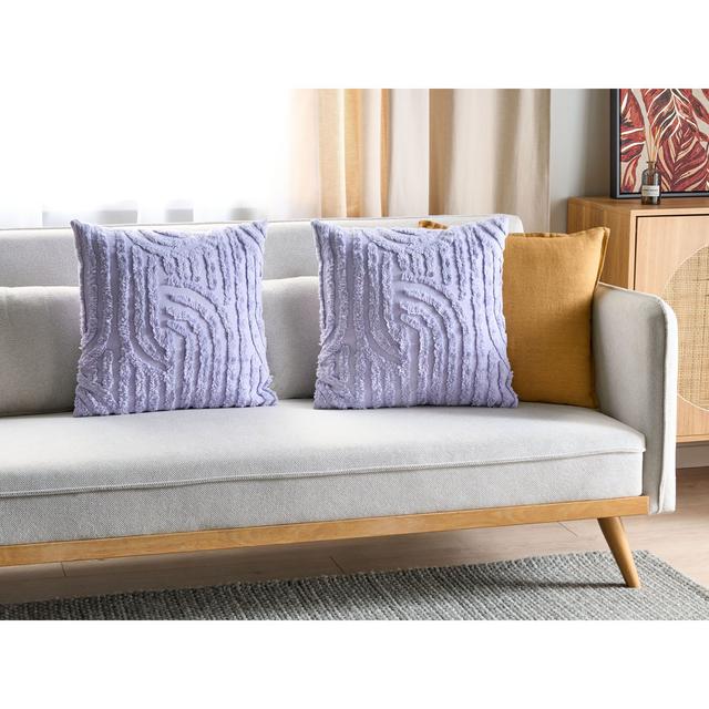 TELLIMA Square Throw Cushion With Filling (Set of 2) Beliani Colour: Violet on Productcaster.