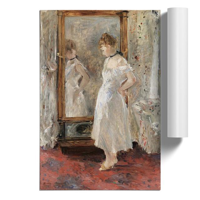 Reflection in the Mirror by Berthe Morisot - Unframed Painting East Urban Home Size: 30cm H x 21cm W x 0.1cm D on Productcaster.