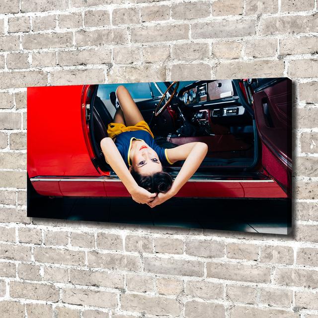 A Woman In The Car - Print Ebern Designs Format: Glass, Size: 70cm H x 100cm W x 4cm D on Productcaster.