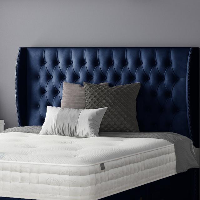 Mandalay Divan Bed Base Rosdorf Park Size: Small Double, Colour: Royal Blue, Storage Type: 4 Drawers on Productcaster.