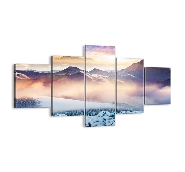 Strength and Purity of Nature - 5 Piece Graphic Art Print Set on Canvas Union Rustic Size: 70cm H x 125cm W x 1.8cm D on Productcaster.