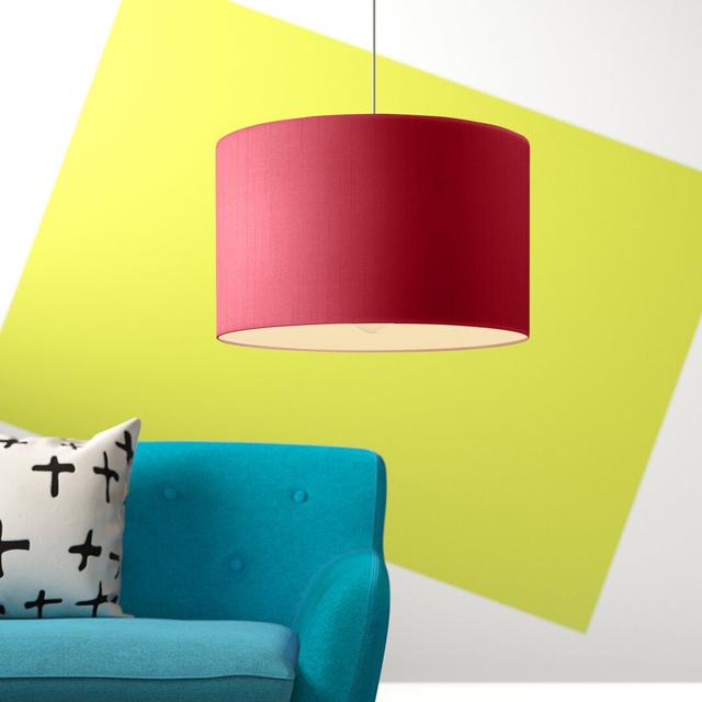 Polyester Drum Lamp Shade Hashtag Home Colour: White, Size: 35cm H x 35cm W x 35cm D on Productcaster.