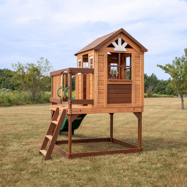 Backyard Discovery 190cm W x 310cm D Outdoor Cedar Wood Playhouse Backyard Discovery on Productcaster.