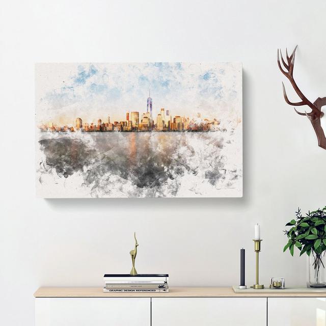 The New York Skyline - Wrapped Canvas Graphic Art Print East Urban Home Size: 50cm H x 76cm W x 3cm D on Productcaster.