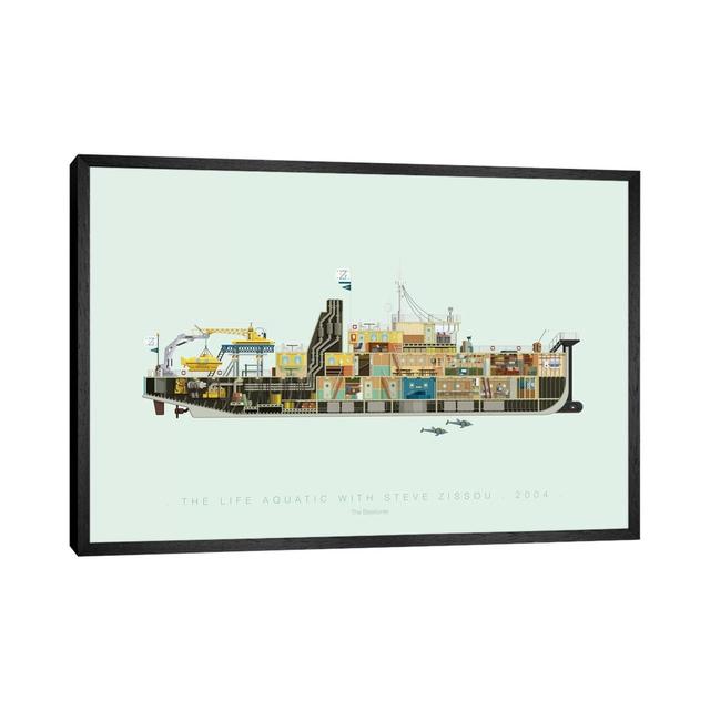 The Life Aquatic With Steve Zissou by Fred Birchal - Wrapped Canvas Print Mack + Milo Size: 66.04cm H x 101.6cm W x 3.81cm D, Frame Option: Black Fram on Productcaster.