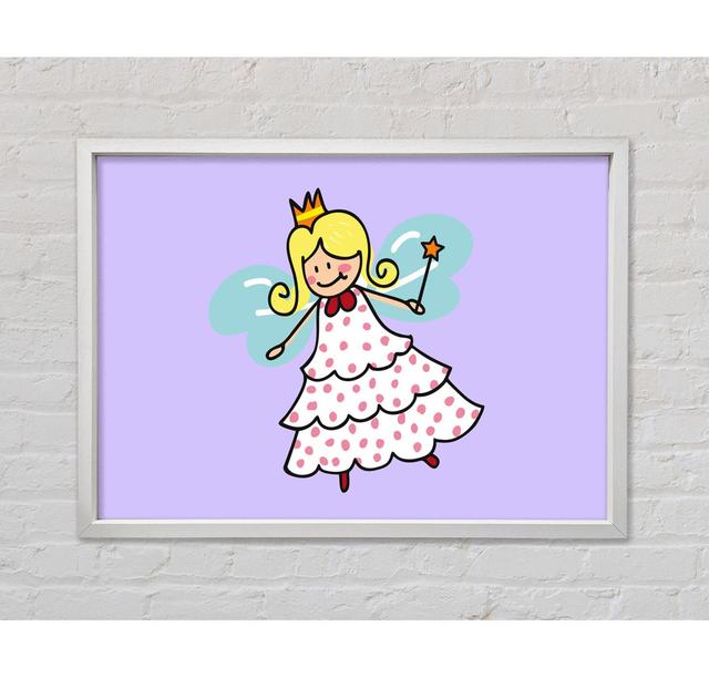 Flying Fairy Baby Framed Print Bright Star Size: 84.1cm H x 118.9cm W x 3.3cm D, Colour: Lilac on Productcaster.