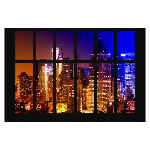 Window on Manhattan Sunrise 3.2m x 4.8m Textured Matt Peel & Stick Wall Mural East Urban Home on Productcaster.