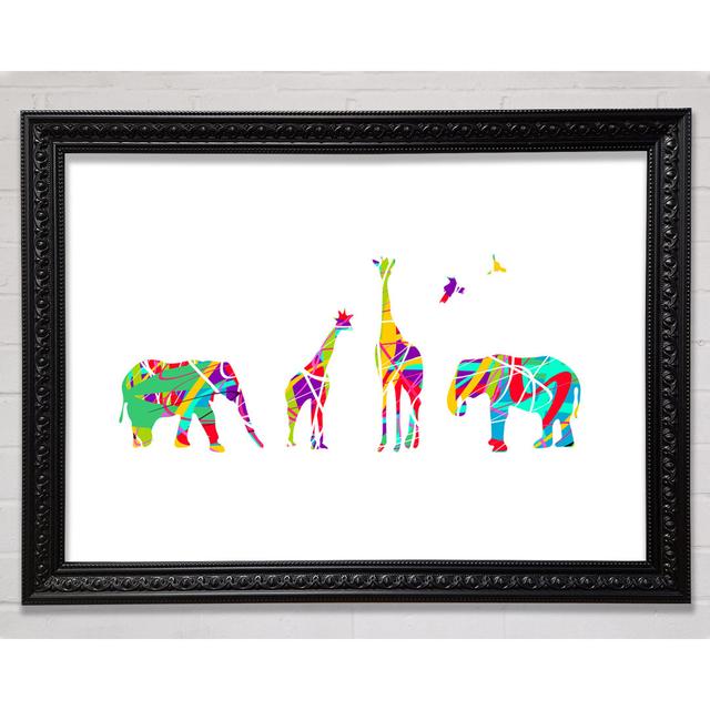 Safari Animals Lined Up - Single Picture Frame Art Prints Latitude Vive Size: 21cm H x 29.7cm W x 3cm D on Productcaster.