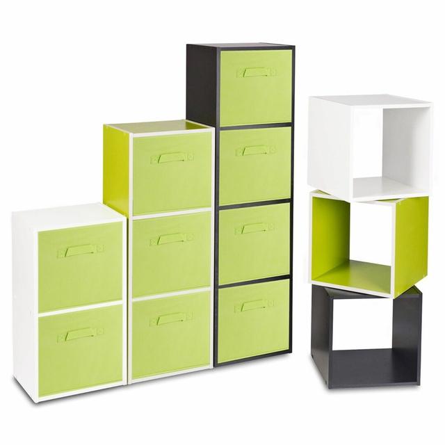 Wooden Bookcase 17 Stories Size: H106 x W30 x D23cm, Colour (Body/Front): Black/Green on Productcaster.