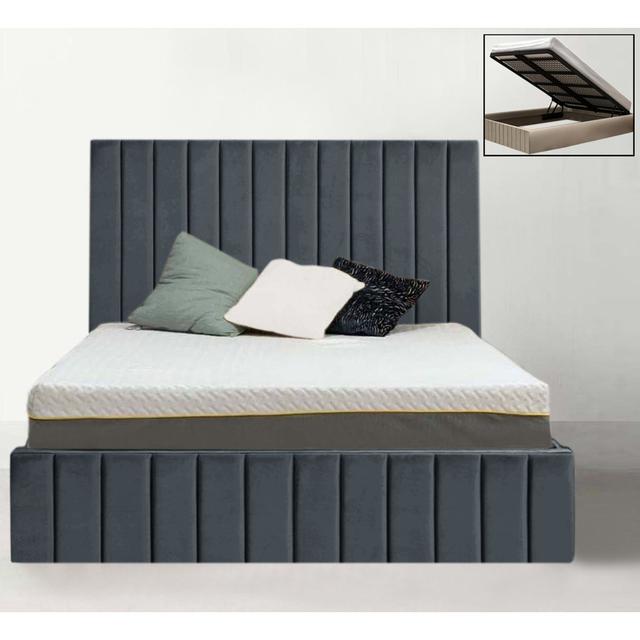 Emiliya Storage Bed Brayden Studio Colour: Steel, Size: Single (3') on Productcaster.