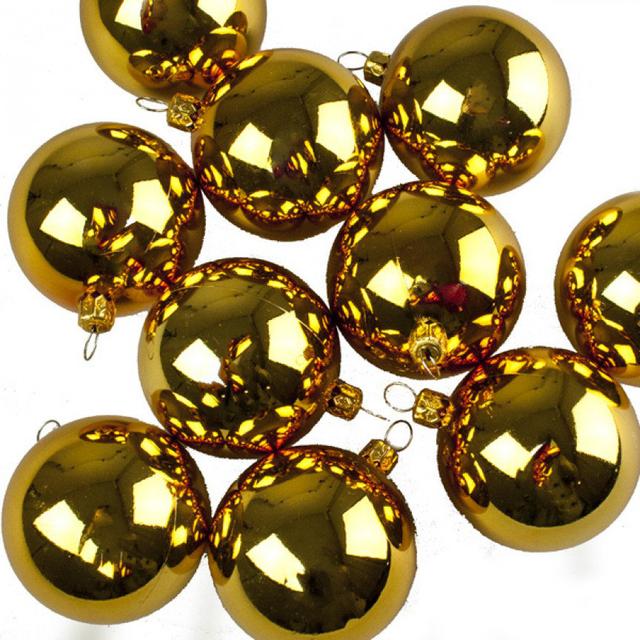 Luxury Shatterproof Ball Ornament The Seasonal Aisle Size: 6cm H x 6cm W x 6cm D, Colour: Gold Shiny on Productcaster.