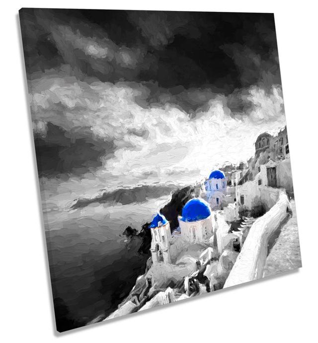 Z1633 Fira Santorini Island Greece - Wrapped Canvas Painting Marlow Home Co. Size: 76.2cm H x 76.2cm W x 4cm D on Productcaster.