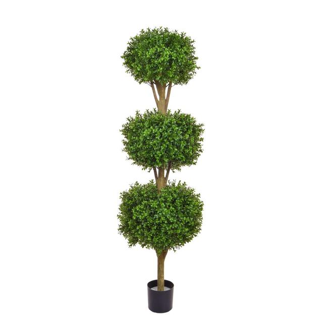 Artificial Buxus Boxwood Topiary in Planter The Seasonal Aisle Size: 165cm H x 55 cm W x 55cm D on Productcaster.