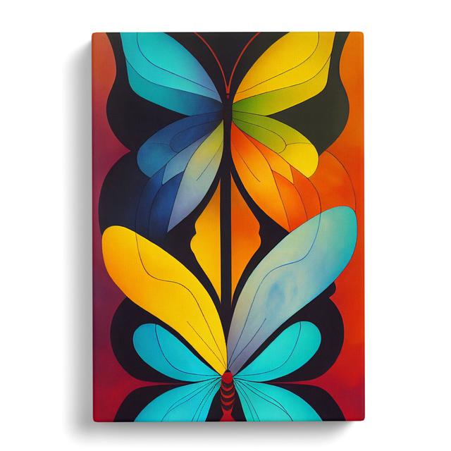 CAN-V0523-315X Butterfly Abstract - Print Brambly Cottage Size: 60cm H x 40cm W on Productcaster.