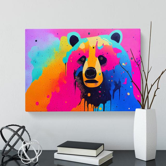 Bear Paint Splash Vol.1 Abstract - Wrapped Canvas Graphic Art Alpen Home Size: 50cm H x 76cm W x 3cm D on Productcaster.