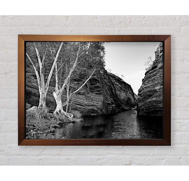 B N W Valley Still Waters Framed Print Alpen Home Size: 59.7cm H x 84.1cm W on Productcaster.