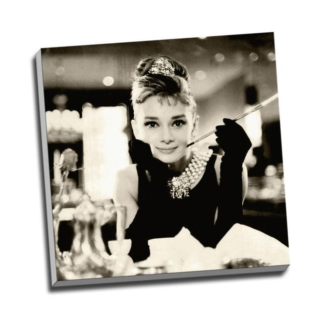 Audrey Hepburn Sepia - Wrapped Canvas Photograph Panther Print on Productcaster.