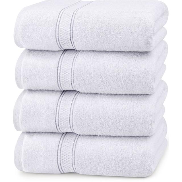 Saladin 4 Piece Quick Dry Bath Towels Multi-Size Set Ebern Designs Colour: White on Productcaster.