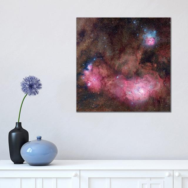 The Sagittarius Triplet Composite Image by Robert Gendler - Wrapped Canvas Graphic Art Metro Lane Size: 45.72cm H x 45.72cm W x 1.91cm D on Productcaster.