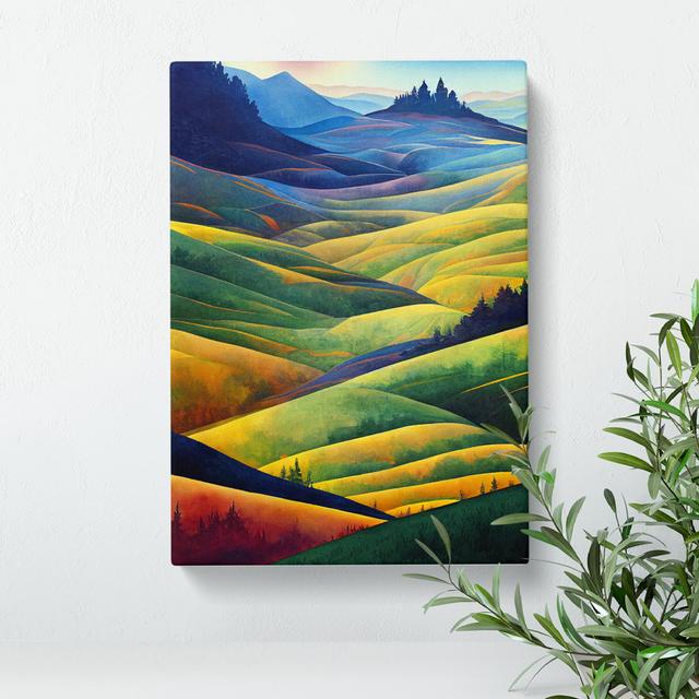 Meadow Landscape Watercolour No.3 - Wrapped Canvas Graphic Art Alpen Home Size: 50cm H x 35cm W x 3cm D on Productcaster.