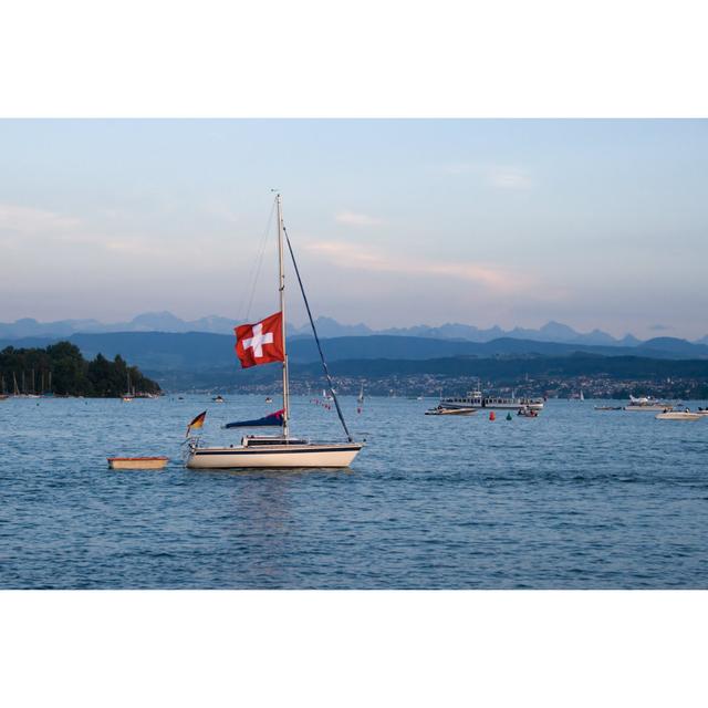 Sailing Across Lake Zurich - Wrapped Canvas Print Longshore Tides Size: 20cm H x 30cm W x 3.8cm D on Productcaster.