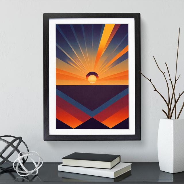 Fascinating Abstract Sunset - Picture Frame Graphic Art George Oliver Frame Colour: Black, Size: 34cm H x 25cm W x 2cm D on Productcaster.