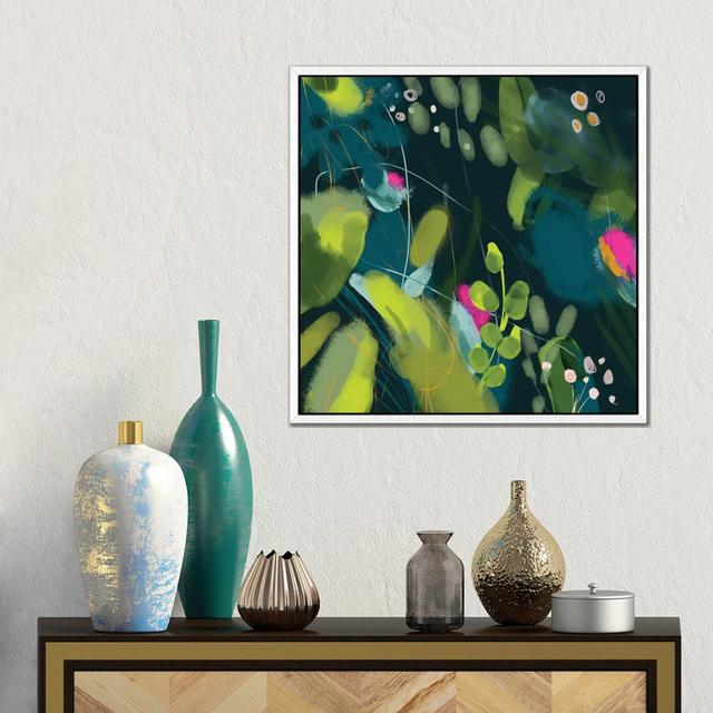 Jungle Feaver Leaves von Ana Rut Bré - Gallery-Wrapped Canvas Giclée on Canvas Lark Manor Format: Weiß gerahmt, Größe: 45,72 cm H x 45,72 cm B x 3,81 on Productcaster.