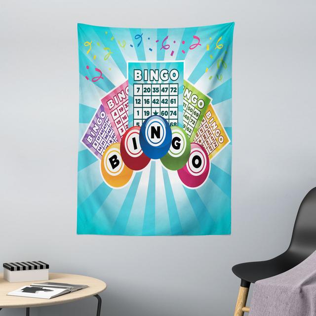 Tapestry, Colorful Cards Balls, Pale Blue Multicolor Abakuhaus Maße: 150 cm H x 110 cm B on Productcaster.